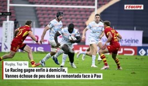 Le Racing gagne enfin à domicile, Vannes échoue de peu dans sa remontada face à Pau - Rugby - Top 14