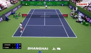 Jet de raquette vers le public de Térence Atmane - Tennis - ATP - Shanghaï