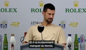 Shanghai - Djokovic : "Sinner va évidemment manquer au tennis"