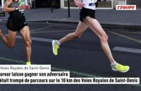 Un coureur laisse gagner son adversaire qui s'était trompé de parcours sur le 10 km des Voies Royales de Saint-Denis - Athlé - Voies Royales de Saint-Denis