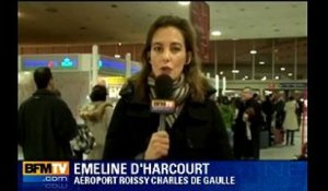 Neige : des voyageurs bloqués à Roissy