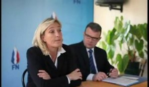Conférence de presse de Marine Le Pen à Maubeuge