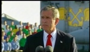 [Bush : fin des opérations en Irak et réactions population]