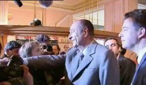 Jacques Chirac à son QG de campagne