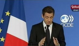 EVENEMENT,Discours de Nicolas Sarkozy en direct de l'Elysée pour les 50 ans de l'OCDE