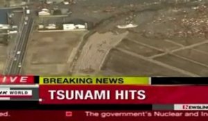Tsunami Japon: la vague arrive sur les terres