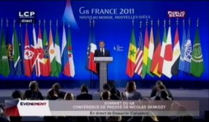 EVENEMENT,Discours de Nicolas Sarkozy au G8
