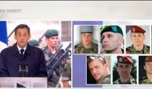 Nicolas Sarkozy rend hommage aux soldats français