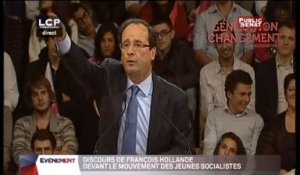 Évènements : Discours de François Hollande devant les jeunes socialistes