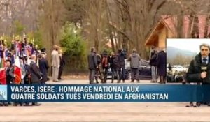 Sarkozy préside un hommage national pour les 4 soldats tués en Afghanistan