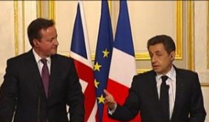 Conférence de presse de N. Sarkozy et D. Cameron