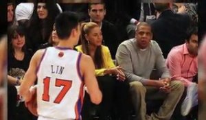 Jay-Z et Beyonce à un match de la NBA