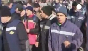 Roumanie: manifestations de mineurs à Petrosani