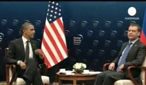 Barack Obama évoque sa réélection avec Dimitri Medvedev
