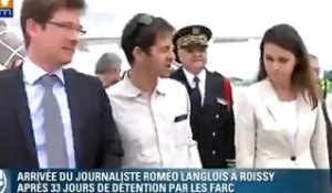Le journaliste Roméo Langlois libéré par les Farc est arrivé à Paris
