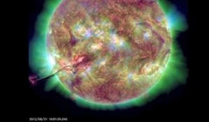Une impressionnante éruption solaire filmée par la Nasa