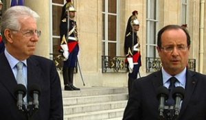 Allocution conjointe du Président et de M. Mario Monti à l'Elysée