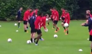 Les footballeurs montois à l'entrainement