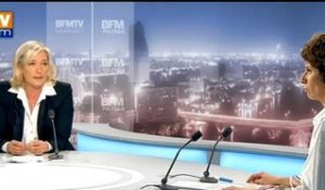 BFM Politique : l'After RMC, Marine Le Pen répond aux questions de Véronique Jacquier