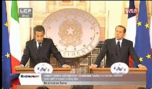 Évènements : Sarkozy - Berlusconi, Conférence de presse commune
