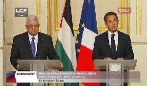 Évènements : Conférence de presse commune de Nicolas Sarkozy et Mahmmoud Abbas