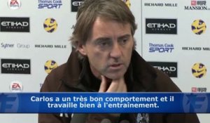 Quand Mancini évoque l'avenir de Tévez et parle de Balotelli