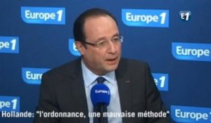 Hollande : "l'ordonnance, une mauvaise méthode"