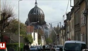 Un dôme de la basilique Sainte-Clotilde ravagé par le feu