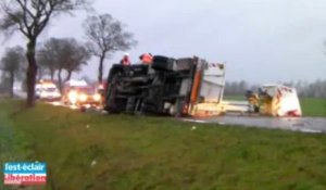 Tempête Joachim : un arbre tombe sur un camion sur la N19