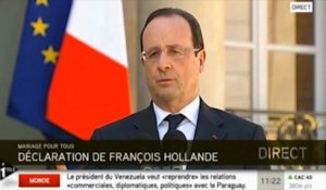 Hollande appelle "à l'apaisement, au rassemblement"