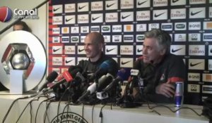 Conférence de presse de Carlo Ancelotti et Christophe Jallet avant PSG-Brest