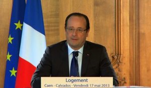 Discours du président de la République sur la politique du logement à Caen
