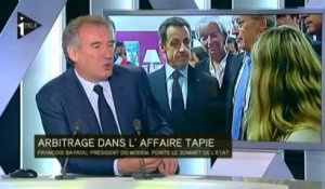 Affaire Tapie : François Bayrou met en cause le "sommet de l'Etat"