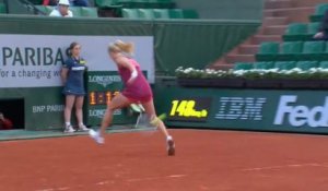 Passing entre les jambes à Roland Garros de Agnieszka Radwanska