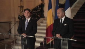 Point de presse de M. Fabius et de M. Corlatean, ministre des affaires étrangères de Roumanie