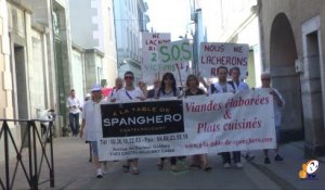 Nouvelle action des salariés de Spanghero, ce jeudi matin à Carcassonne :