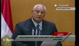 Adly Mansour prête serment comme président égyptien par intérim