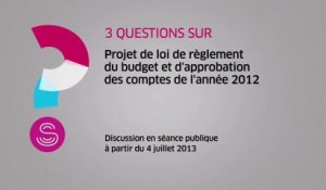 [Questions sur] Projet de loi de règlement du budget et d'approbation des comptes de l'année 2012