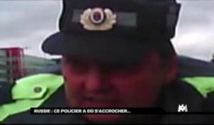 Un policier russe fait 1km sur le capot d'un chauffard !