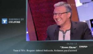 Zapping TV : Ruquier défend la taxe à 75% de Hollande et agace Ardisson