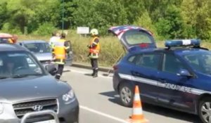 Collision de deux voitures près de Pont Pitendal à Saint-Léonard