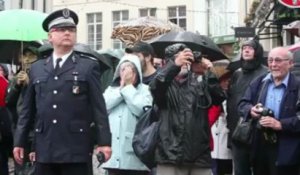 Hommage à Pierre Mauroy, devant la Cathédrale de la Treille à Lille