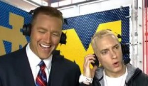 Eminem Acts Like A Weirdo During Michigan vs. Notre Dame Game Halftime