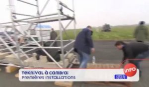 Teknival à Cambrai : premières installations