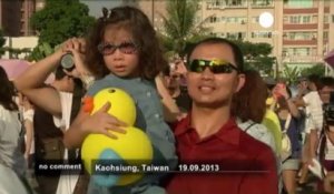 Taïwan: un canard géant accueilli en héros! - no comment