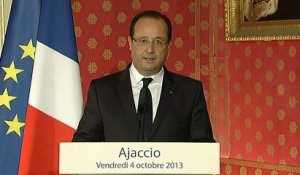 Allocution du président de la République à Ajaccio