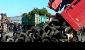 Quimper. Des agriculteurs manifestent de vant Entremont