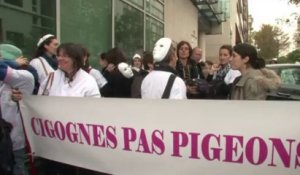 Manifestation des sages-femmes à Marseille