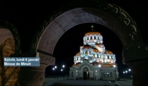 Messe de Noël orthodoxe à Sotchi pour Poutine