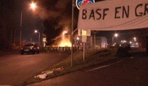 A Huningue dans le Haut-Rhin, l'usine BASF bloquée par les salariés - 14/10